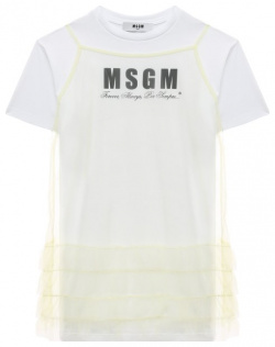 Хлопковое платье MSGM kids S4MSJGDR125