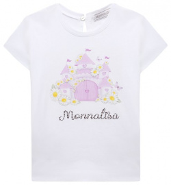 Хлопковая футболка Monnalisa 39C614