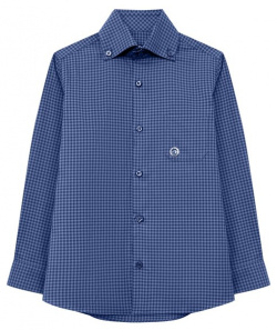 Хлопковая рубашка Stefano Ricci Junior YC007069/S2602 Синюю рубашку с отложным