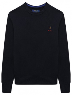 Хлопковый пуловер Polo Ralph Lauren 323868900 Темно синий с миниатюрной