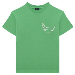 Хлопковая футболка Il Gufo P24TS455MF001/5A 8A Для пошива ярко зеленой футболки
