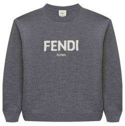 Шерстяной пуловер Fendi JUG147/A0CH/8A 12+ Серый связали простым узором