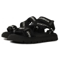 Сандалии Dolce & Gabbana DA5205/AB028 Верх этих черных сандалий с отделкой из
