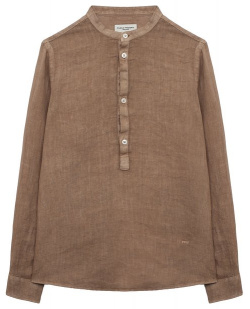 Льняная рубашка Paolo Pecora Milano PP3321/6 12 Светло коричневую рубашку с