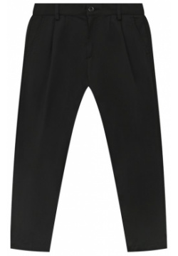 Хлопковые брюки Paolo Pecora Milano PP3322/6 12 Черные прямые со складками