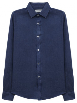 Льняная рубашка Paolo Pecora Milano PP3319/6 12 В синей рубашке с отложным