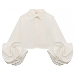 Хлопковая блузка Elisabetta Franchi La Mia Bambina EFCA2070/CA235/10A 12A+ Крой
