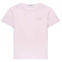 Хлопковая футболка Dolce & Gabbana L4JT7T/G70LK/8 14 В бледно розовой футболке