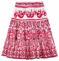 Хлопковая юбка Dolce & Gabbana L54I46/G7EX7/2 6 Расклешенную юбку сшили из