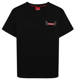 Хлопковая футболка Sprayground SPY1023BLK Логотип бренда на черной футболке из