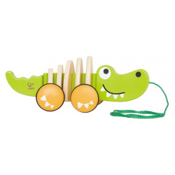Игрушка каталка Крокодил Hape E0348_HP Зеленый из легкого прочного
