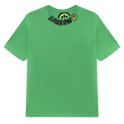 Хлопковая футболка Barrow S4BKJUTH028 Зеленая обеспечит комфорт в