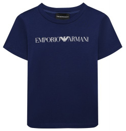 Хлопковая футболка Emporio Armani 8N4TN5/1JPZZ Для пошива синей футболки с