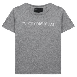 Хлопковая футболка Emporio Armani 8N4TN5/1JPZZ Меланжево серая с