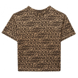 Хлопковая футболка Dolce & Gabbana L4JTEV/HS7MD/8 14 Контрастный принт Logomania
