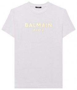 Хлопковая футболка Balmain BS8R01 Белоснежная с короткими рукавами