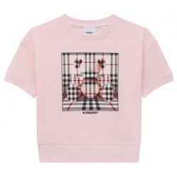 Хлопковая футболка Burberry 8069415 Для пошива светло розовой футболки прямого