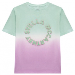 Хлопковая футболка Stella McCartney TU8A91 Разноцветная с градиентным
