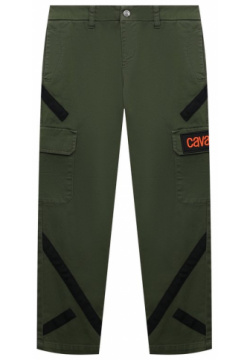 Хлопковые брюки Roberto Cavalli RJT235/CE035/4A 10A Прямые выполнены в