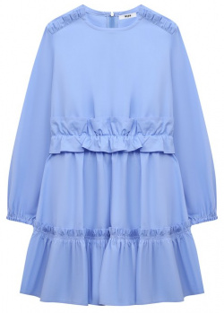 Хлопковое платье MSGM kids S4MSJGDR062 Для пошива платья небесно голубого