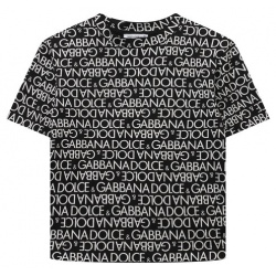 Хлопковая футболка Dolce & Gabbana L4JTEV/HS7MD/8 14 Черная с круглой