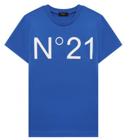 Хлопковая футболка N21 Nº21 N21173/N0153 Легкую футболку насыщенного синего