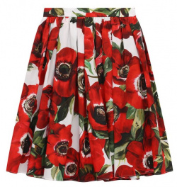 Хлопковая юбка Dolce & Gabbana L54I94/HS5Q4/8 12+ Для изготовления красной