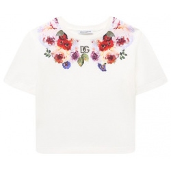 Хлопковая футболка Dolce & Gabbana L5JTKT/G7M8I/8 12+ Белая стала фоном