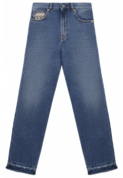 Джинсы N21 Nº21 N21887/N0338 Винтажный вид синих джинсов с эффектом делаве