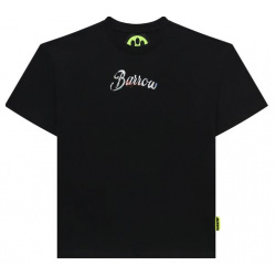 Хлопковая футболка Barrow S4BKJUTH115 Черную футболку с короткими рукавами