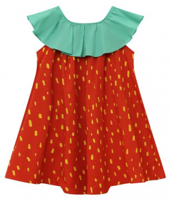 Хлопковое платье Stella McCartney TU1D52 Красное напоминает ягоду