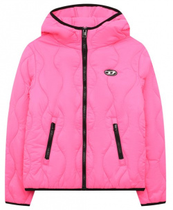 Утепленная куртка Diesel J01771/KXBJ2 Неоново розовая с фигурным стеганым
