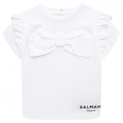 Хлопковая футболка Balmain BU8071 В бренде представили нарядную версию базовой
