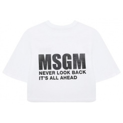 Укороченная футболка из хлопка MSGM kids S4MSJGTH007