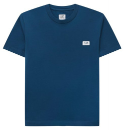 Хлопковая футболка C P  Company CNM008/LAA17/10A 14A Синюю футболку сшили из