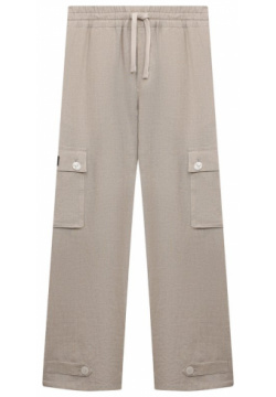 Льняные брюки Dolce & Gabbana L44P42/FU4LG Для пошива прямых бежевых брюк из