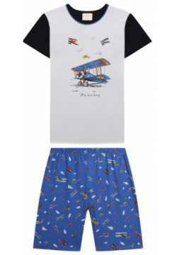 Пижама Story Loris 36412/8A 16A В пижаме с ярким принтом на тему авиации ребенку