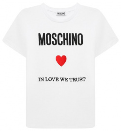 Хлопковая футболка Moschino H0M04K/LAA22/4 8 Белую футболку выполнили из