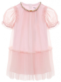 Платье Dolce & Gabbana L53DV0/G7M2V нежно розового оттенка идеально