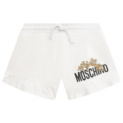 Хлопковые шорты Moschino HDQ014/LDA00/4 8 Белые декорировали расклешенными