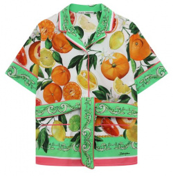 Хлопковая рубашка Dolce & Gabbana L56S07/G7L9A Разноцветная с ярким