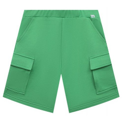 Хлопковые шорты карго Il Gufo P24PB155M0116/10A 14A сочного зеленого цвета