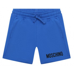 Хлопковые шорты Moschino HRQ002/LBA10/4 8 насыщенного синего цвета сшили