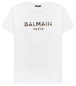 Хлопковая футболка Balmain BU8R01