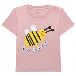Хлопковая футболка Stella McCartney TU8031 Пыльно розовую футболку делает