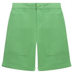 Джинсовые шорты Stella McCartney TU6R99 Зеленые с крупными