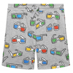 Хлопковые шорты Stella McCartney TU6P19 Серые меланжевые с разноцветным