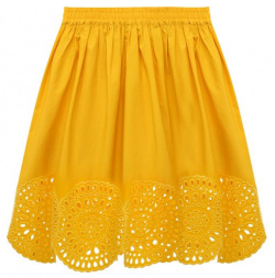 Хлопковая юбка Stella McCartney TU7A71 Солнечно желтая расклешенная с