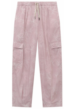Хлопковые брюки карго Brunello Cucinelli BL934P208C В светло розовых с