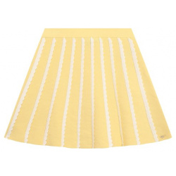 Хлопковая юбка Emporio Armani 3D3N52/3MHLZ Солнечно желтую расклешенную юбку